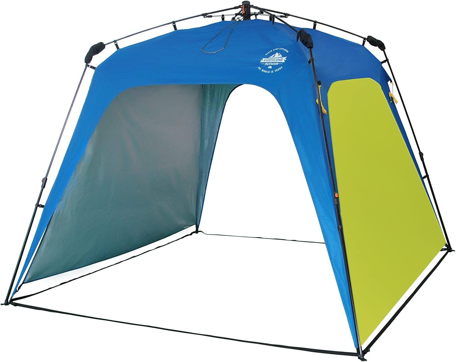 Detalle de Lumaland x Where Tomorrow – Gazebo da giardino con parete laterale rimovibile, 225 x 155 x 132,5 cm, protezione 1000 mm e SPF 50+