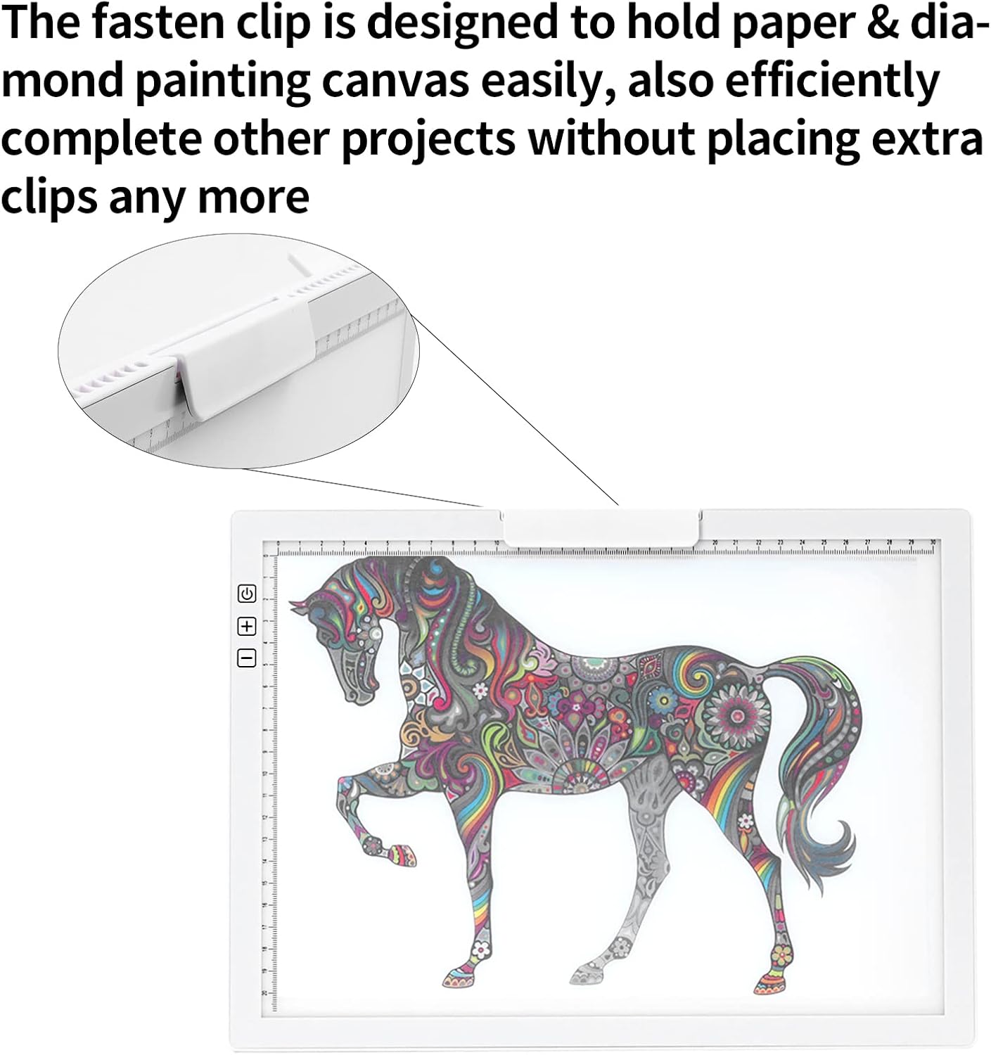 Thumbnail 3 de TOHETO A4 Wireless LED Light Pad with Innovative Stand & Top Clip (Rechargeable, Stepless Dimming, White)