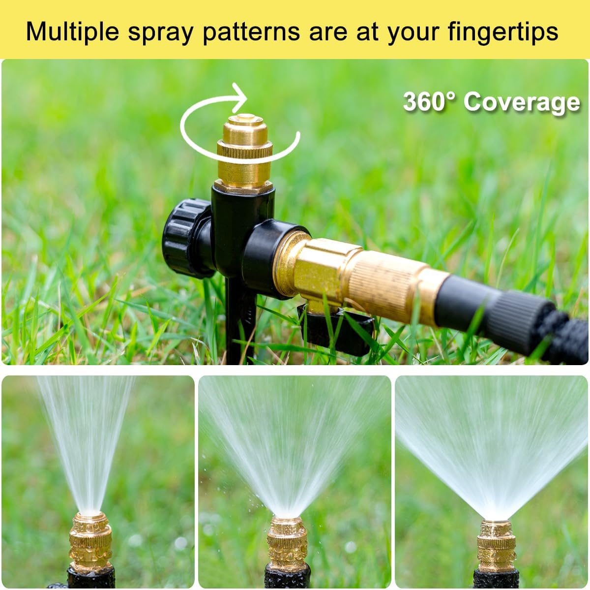 Thumbnail 2 de FANHAO Metal Lawn Sprinkler for Yard (2 Pack) with Spike Base and Adjustable Brass Nozzle