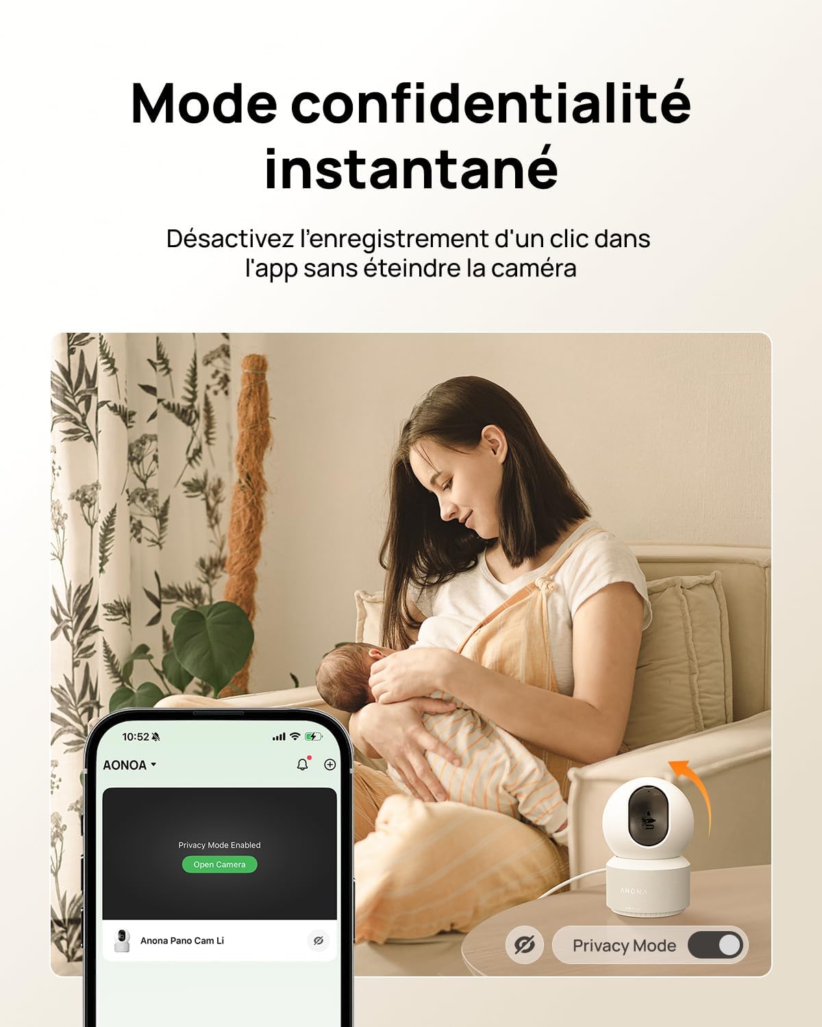 Thumbnail 6 de Anona 4K(8MP) Caméra Surveillance WiFi Intérieur – 360° et Suivi Auto, IA et Audio 2 Voies
