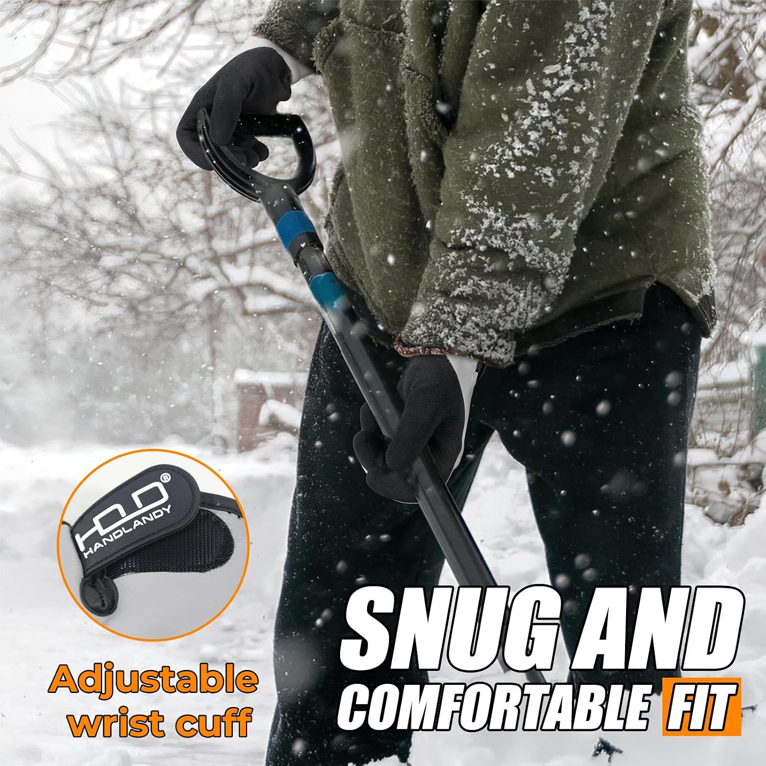 Detalle 1 de HANDLANDY Waterproof Work Gloves, 2 Pairs, Insulated with Grip