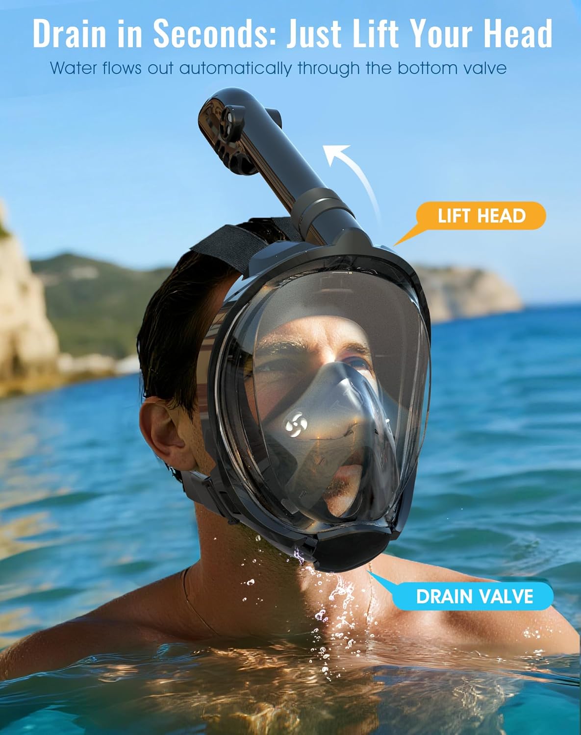 Detalle 2 de Greatever G2 Full Face Snorkel Mask 180° View 🤿