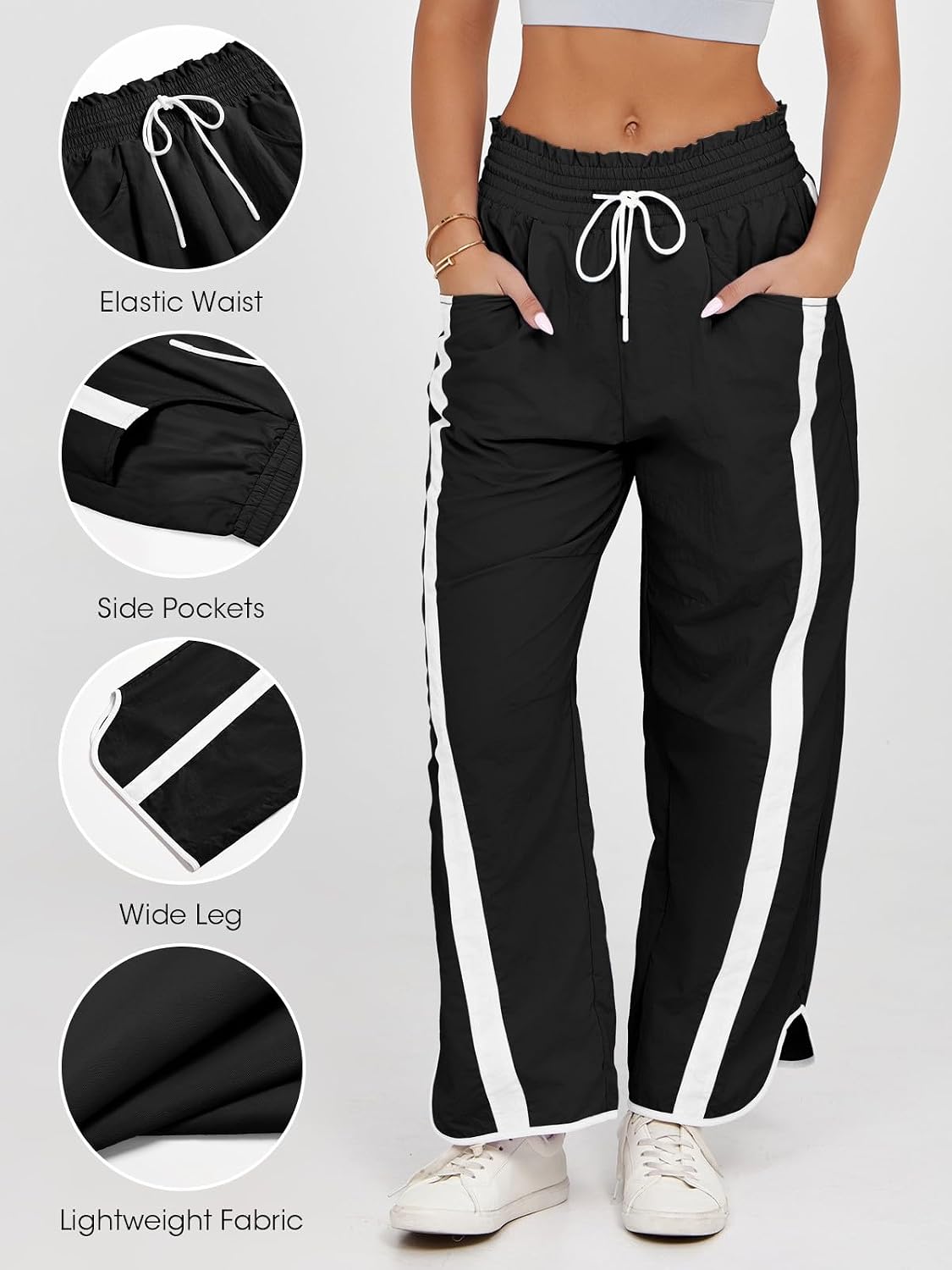 Detalle de Fisoew wide leg sweatpants for women