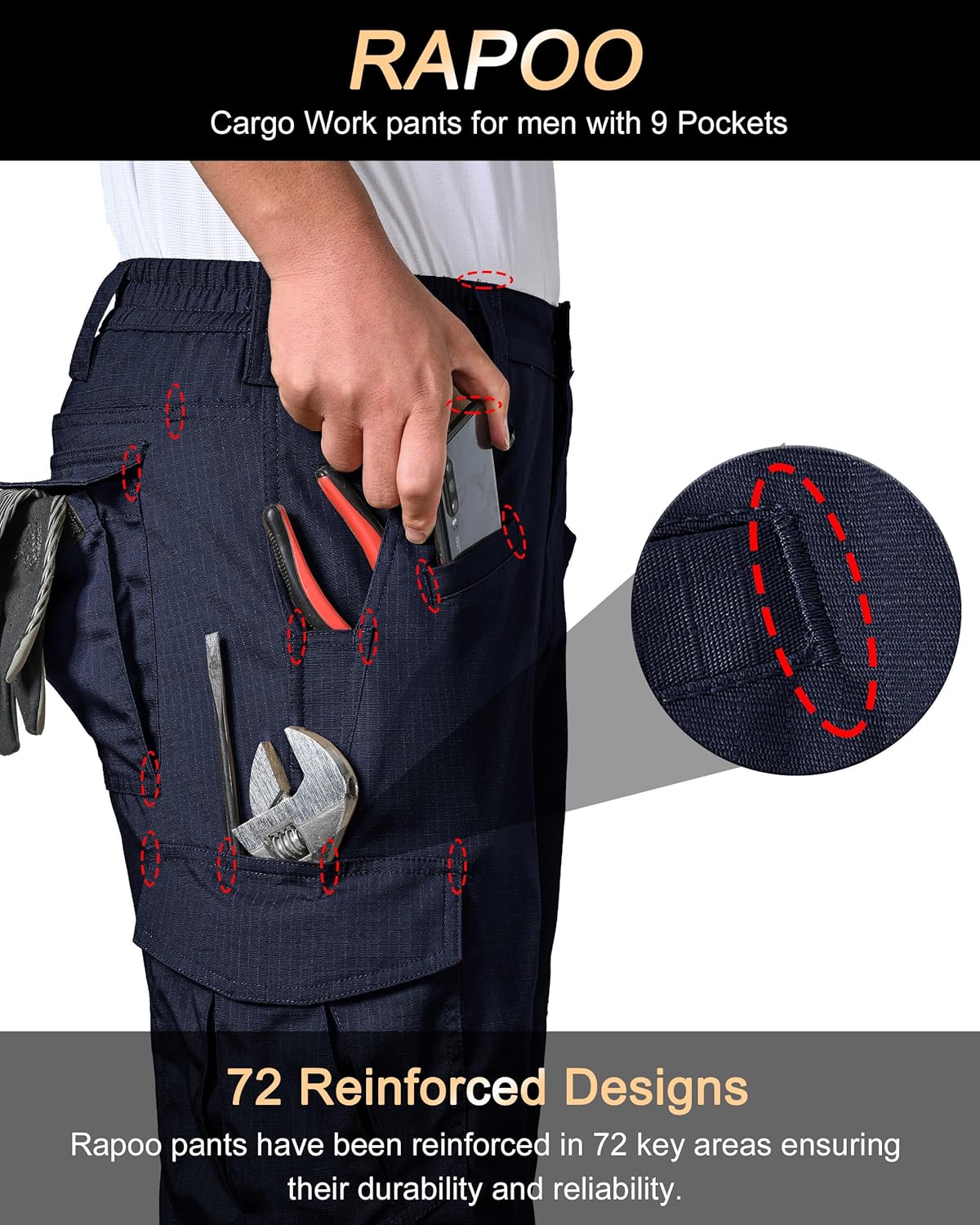 Thumbnail 1 de Rapoo Ripstop Cargo Tactical Pants, 9 pockets