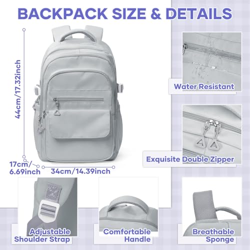 Thumbnail 2 de HYC00 School Backpack: Lightweight 25L 14” Laptop Rucksack in Grey