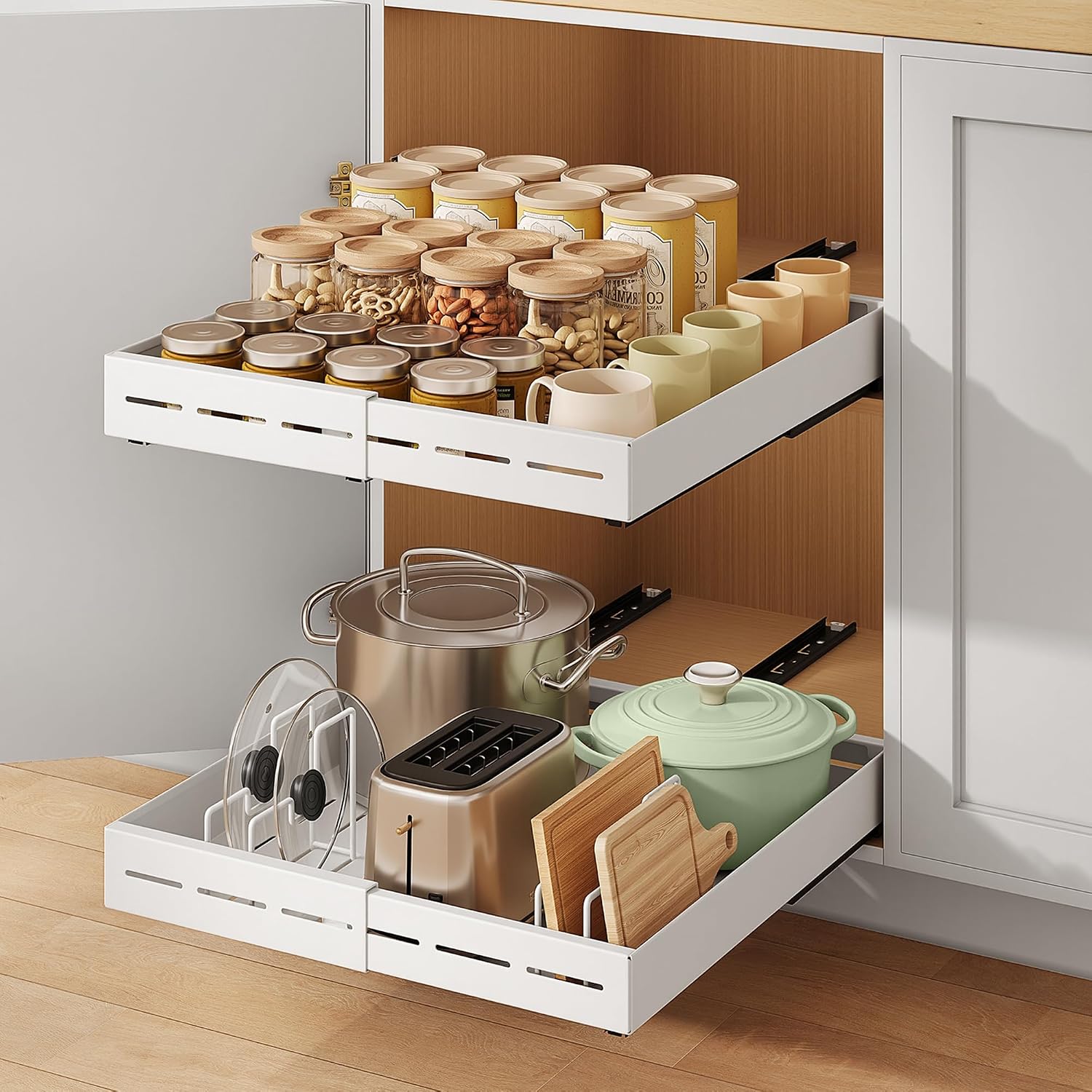 Detalle de SONGMICS Pull-Out Cabinet Organizer 21-Inch Deep