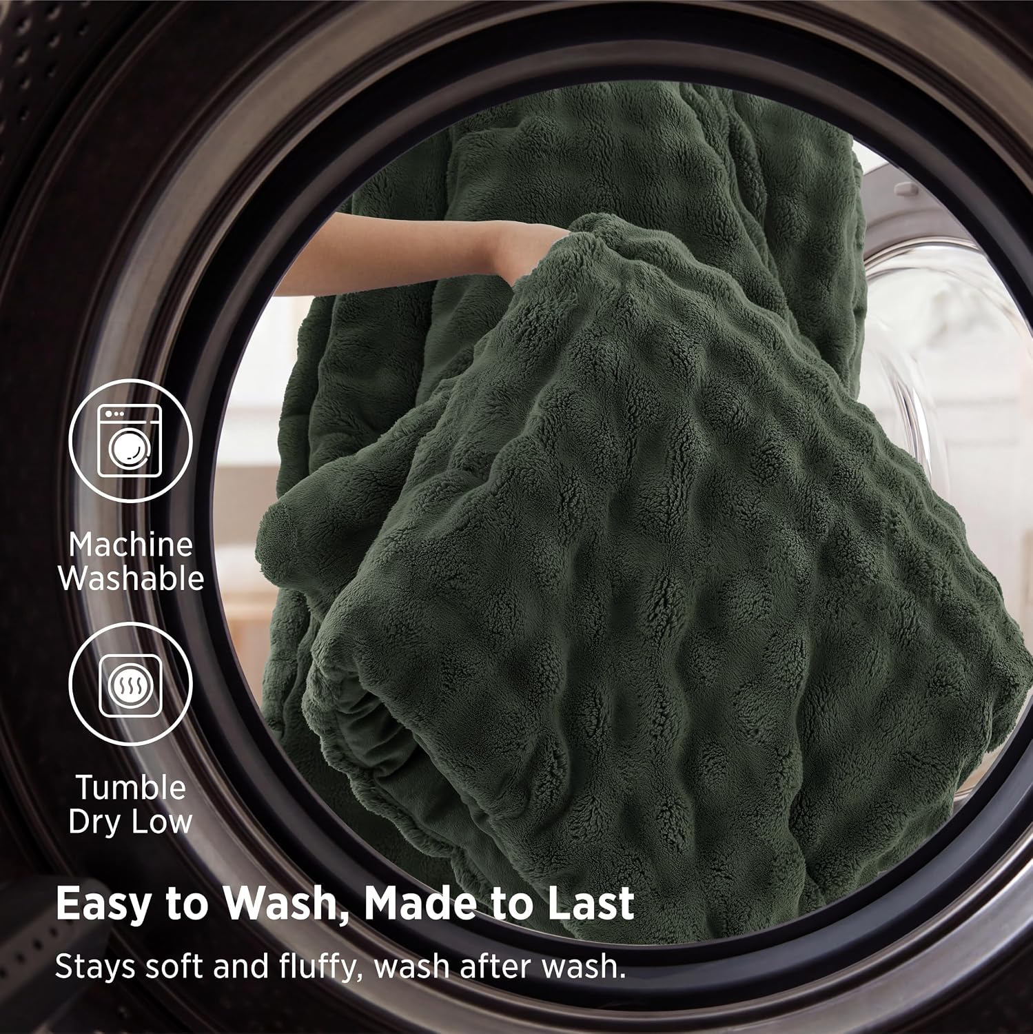 Thumbnail 5 de Bedsure BB649B3 Queen Bubble Comforter Set, Double-Sided Flannel, 90" x 90