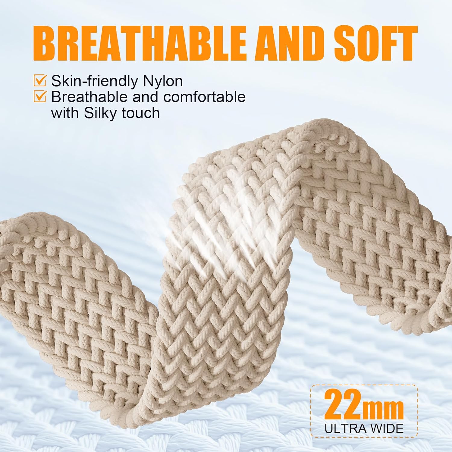 Thumbnail 2 de Magnetic Braided Stretchy Loop for Apple Watch — 38mm to 49mm, Nylon Braided Solo Loop with Magnetic Clasp