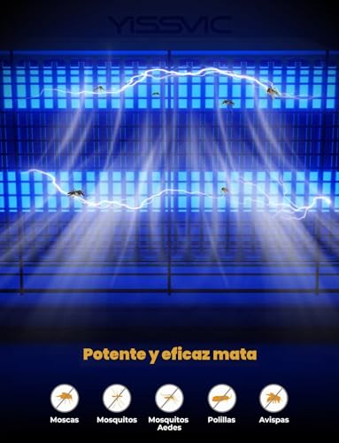 Detalle 2 de YISSVIC Lampara Antimosquitos Matamoscas Eléctrico con LED UV para Interiores