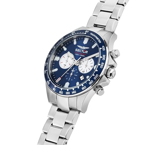 Detalle de Sector No Limits Orologio Uomo in Acciaio con Cronografo – Collezione 230, 43 mm