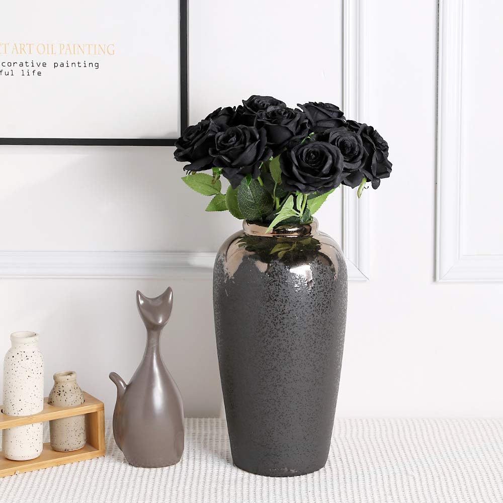 Detalle de Tifuly 12 Stück künstliche Rosen mit langem Stiel, Seide, 50 cm – realistische Blumen für Hochzeit, Dekoration und Gestaltung
