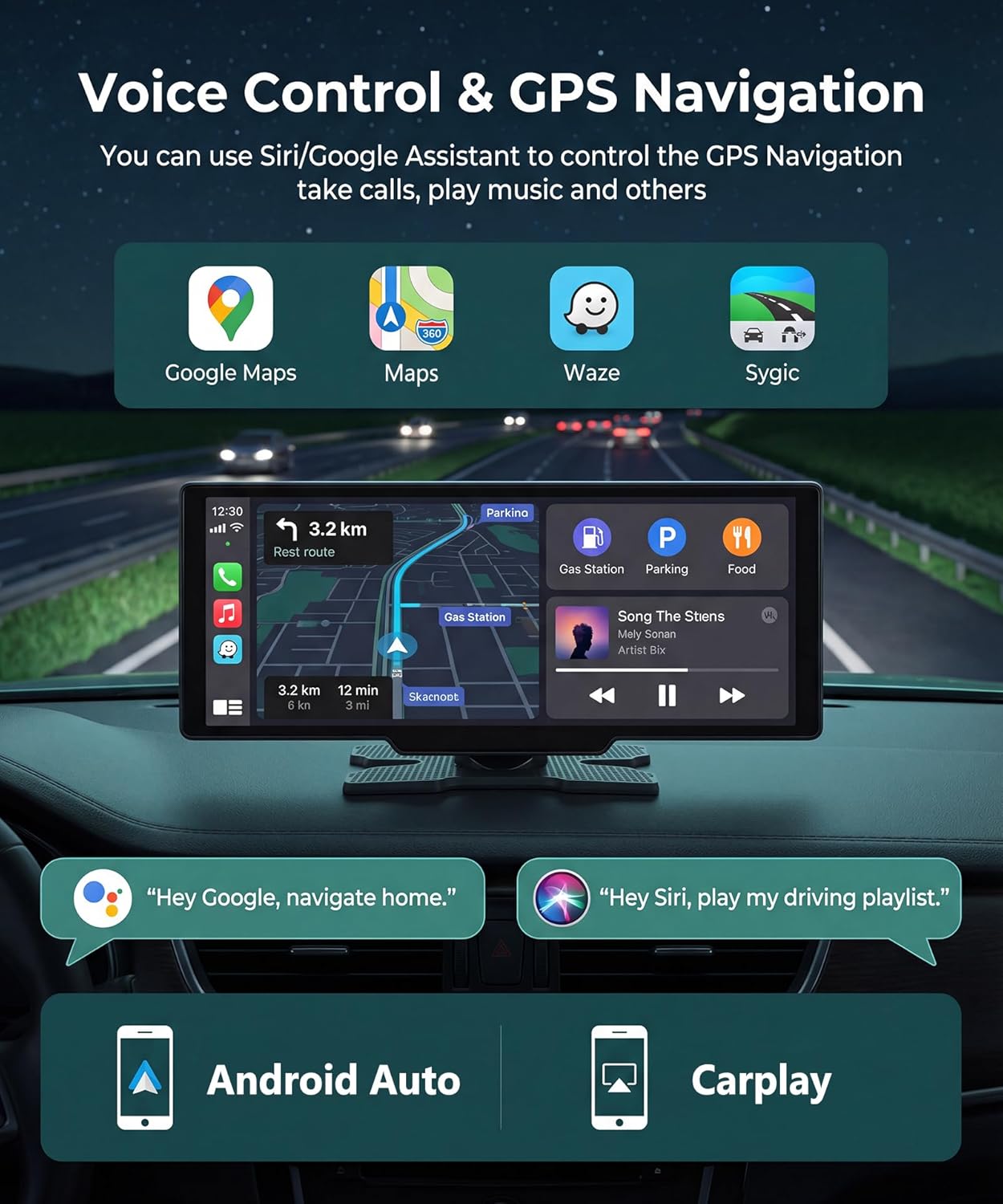 Thumbnail 2 de Rimoody 10.26-Inch Wireless CarPlay & Android Auto Screen for In-Car Entertainment