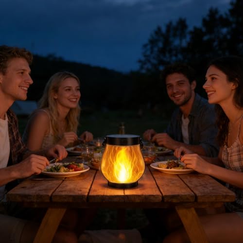 Thumbnail 6 de SLWOO Solarlampen für Außen – 2er-Set hängende Solar-Laternen mit Flamml ansehen