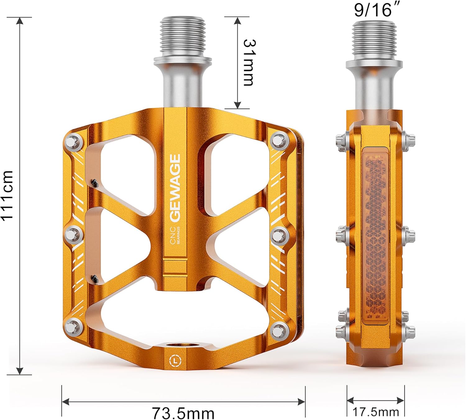 Thumbnail 2 de GEWAGE pedali pieghevoli 9/16 in alluminio CNC con antiscivolo