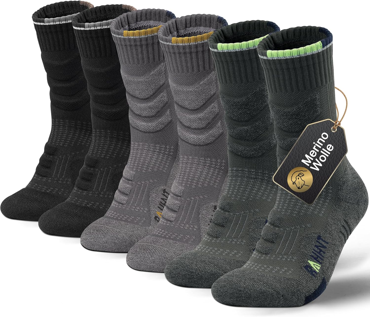 Detalle de Rahhint Calcetines Merino de senderismo 3 pares
