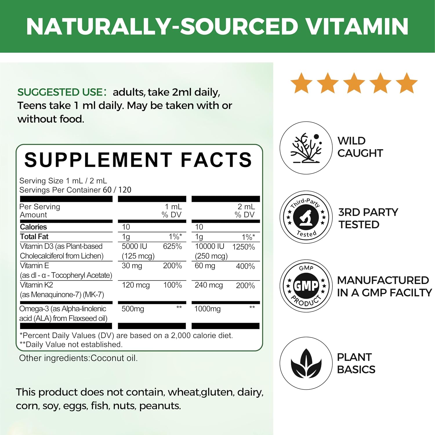 Detalle 1 de Mulittea Vitamin D3 K2 Liquid 2 Fl Oz