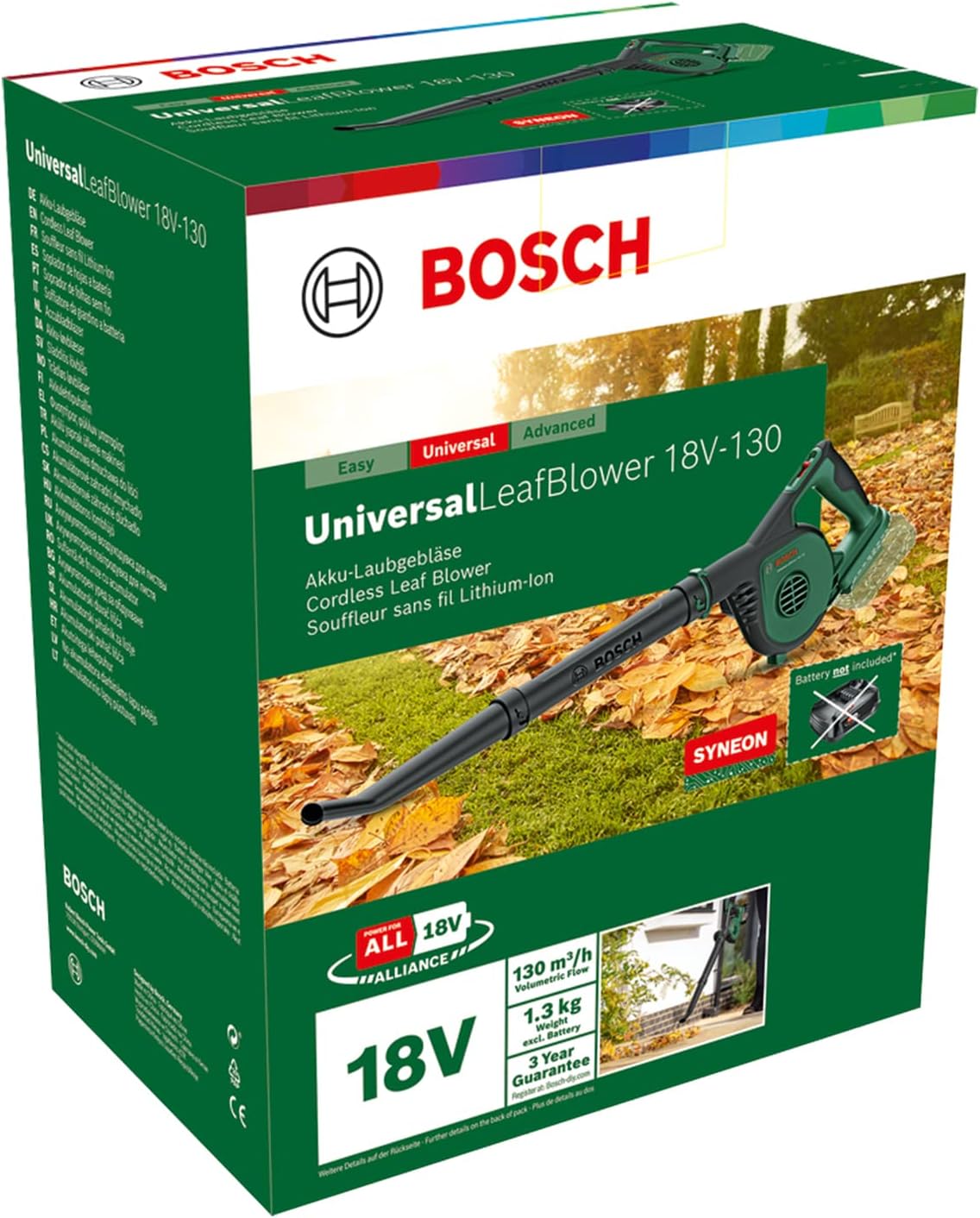 Thumbnail 3 de Bosch UniversalLeafBlower 18V-130 : souffleur de feuilles sans batterie pour le nettoyage rapide des jardins
