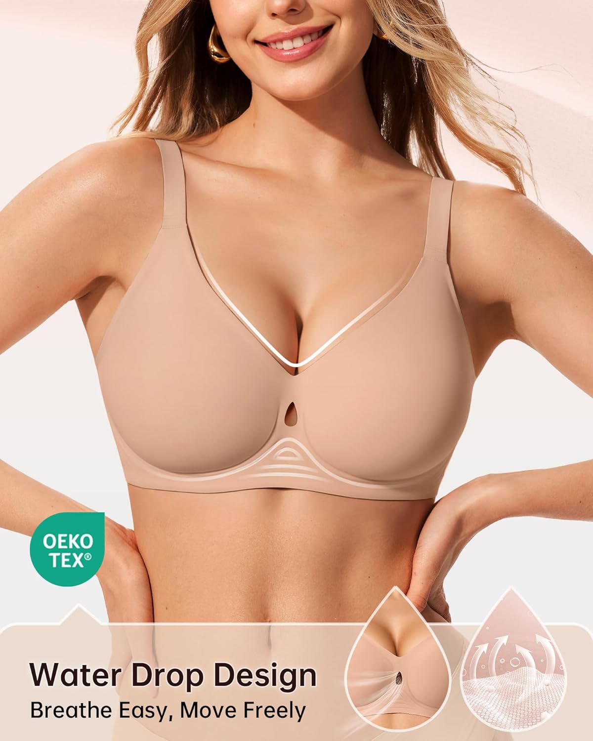 Thumbnail 1 de LetsJoli Wireless Water-Drop Jelly Bra: Seamless Comfort with Full Coverage