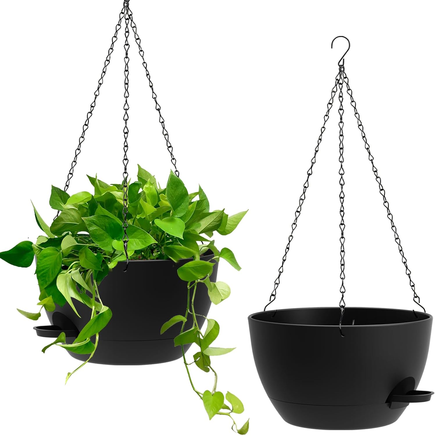Homeuouz 25cm Selbstbewässernde Hängende Blumenampel 2er-Set – Pflanzpracht für Innen & Außen