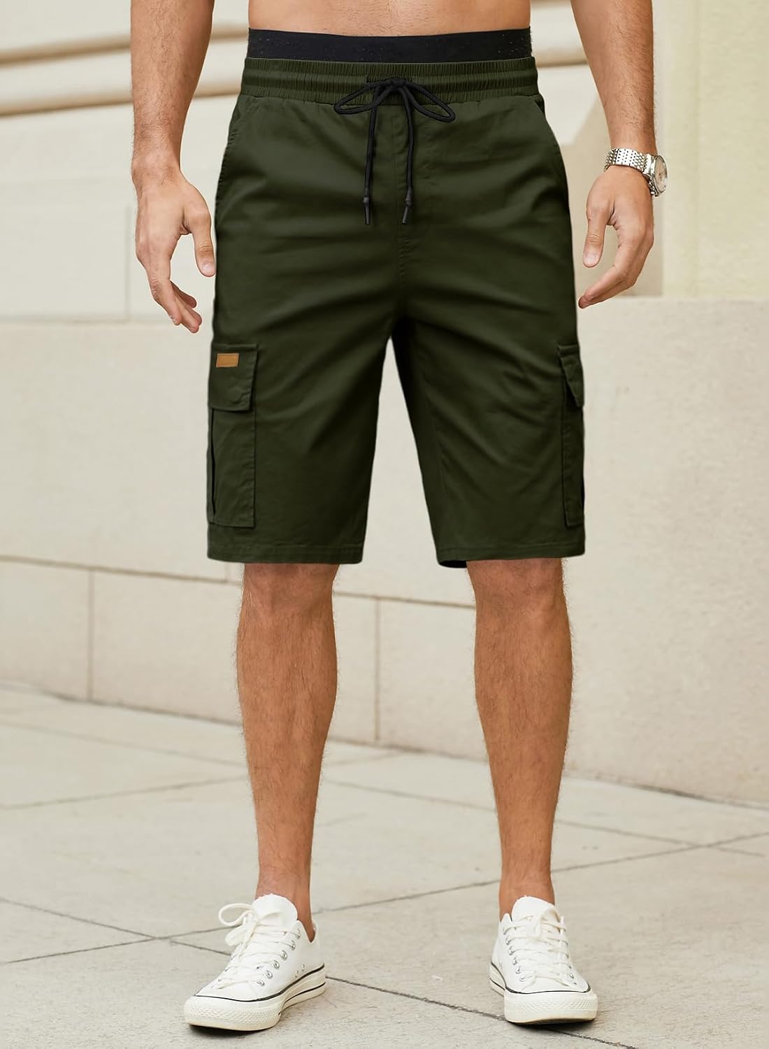 Detalle 2 de JMIERR Kurze Hosen Herren Baumwolle Cargo Shorts – vielseitig & praktisch für Sommeraktivitäten