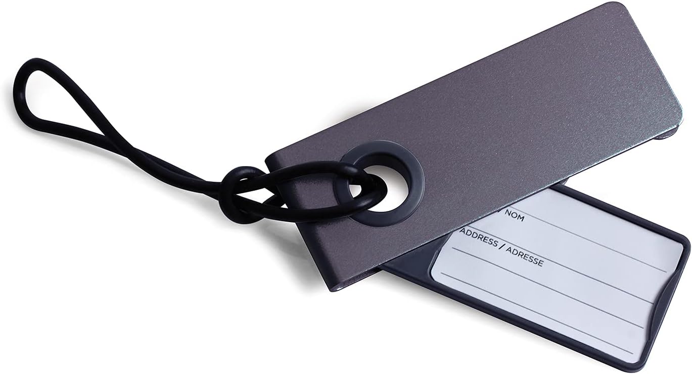 Detalle de Lexon NEO LUGGAGE TAG – Etiquette de bagages en aluminium, Bleu foncé