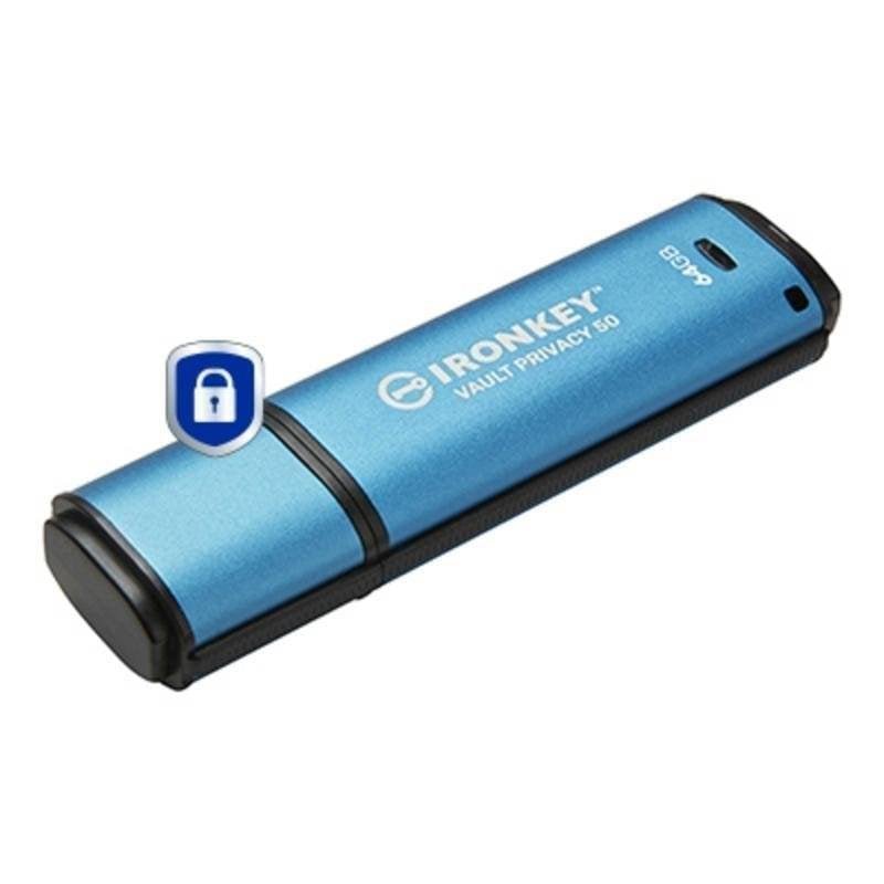 Detalle de Kingston IronKey Vault Privacy 50 64GB: seguridad avanzada en una USB cifrada