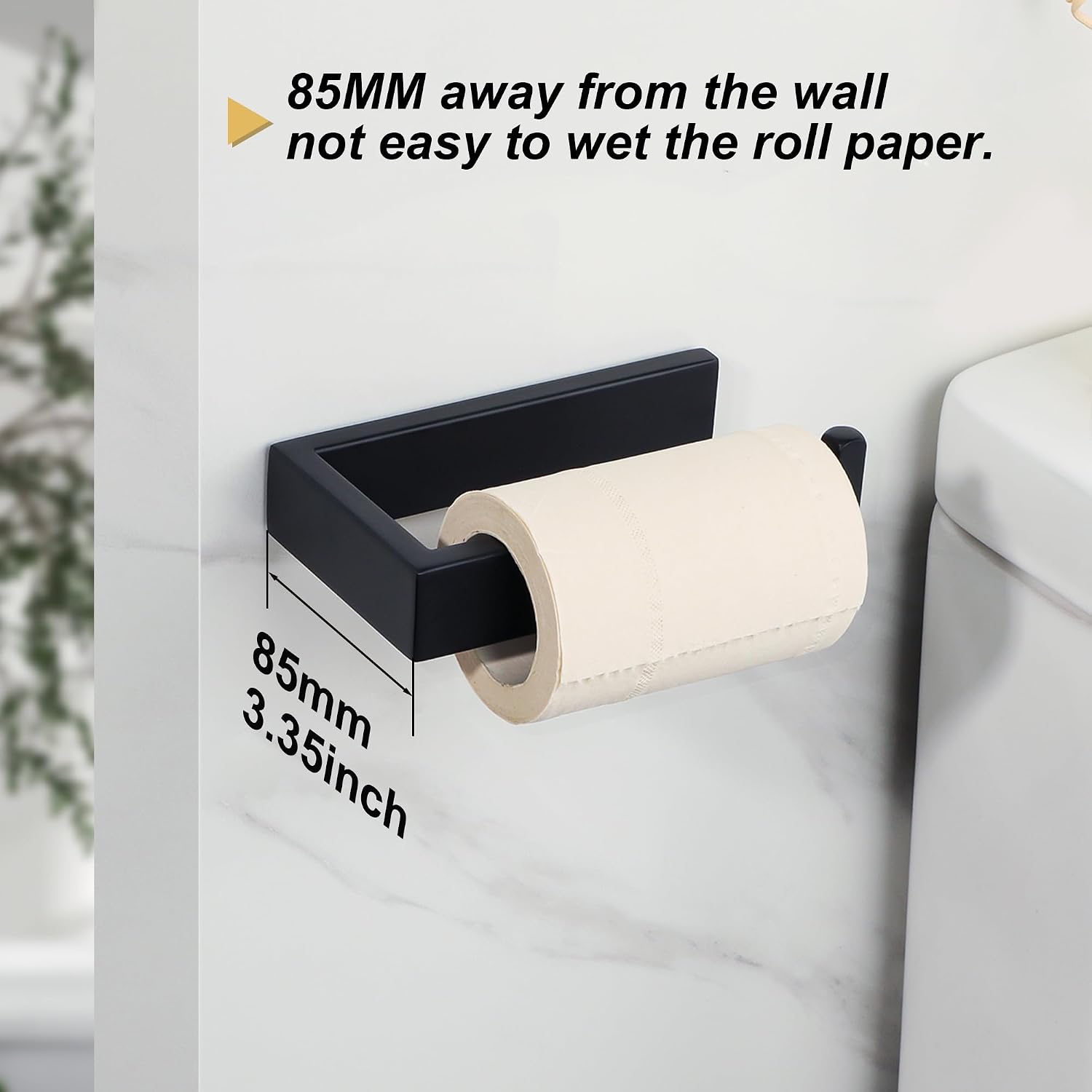 Detalle de SAYAYO Toilettenpapierhalter Schwarz 150 mm