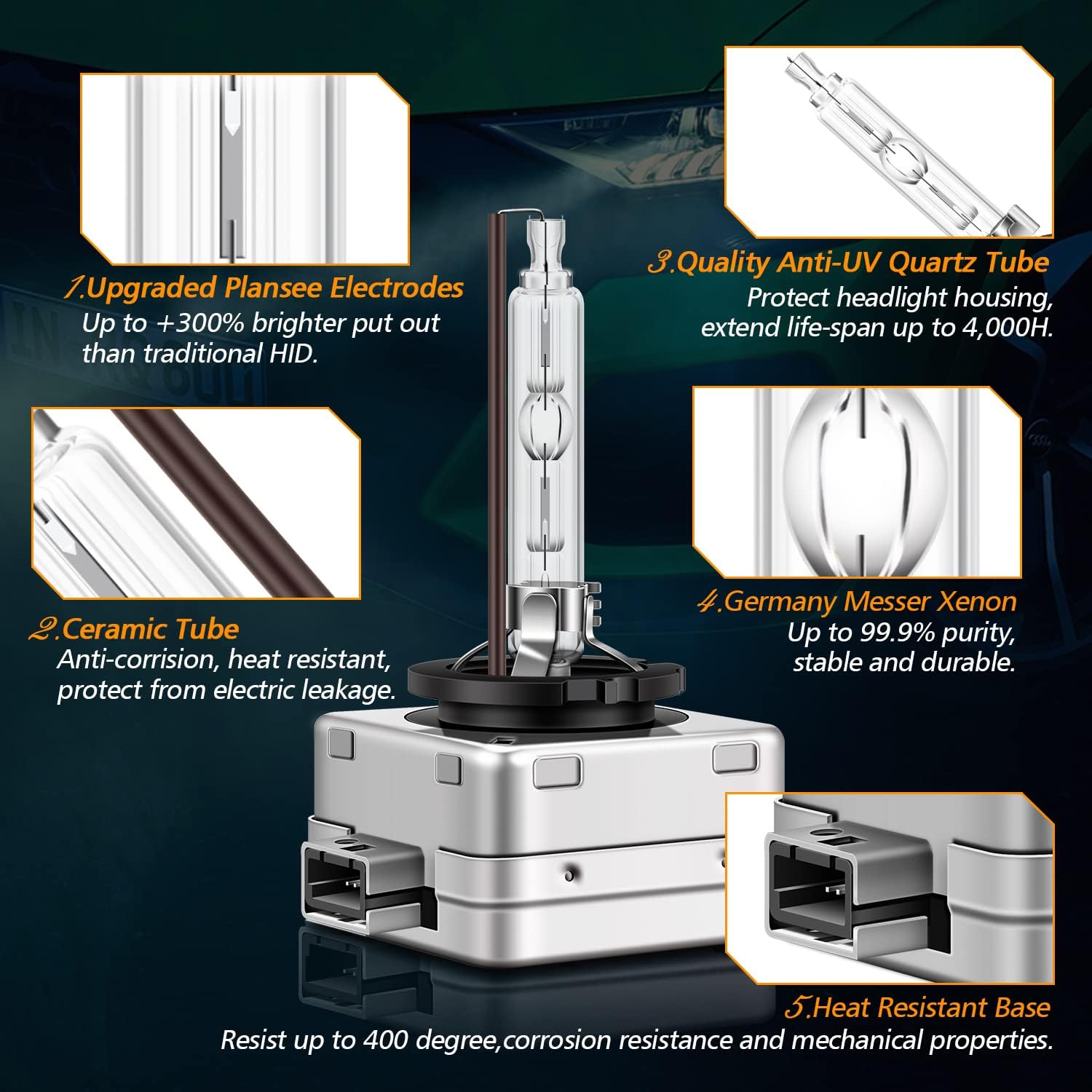 Thumbnail 1 de Asasytal D3S HID Xenon Light Bulbs 4300K – 2x35W 12V Plug-and-Play Replacement