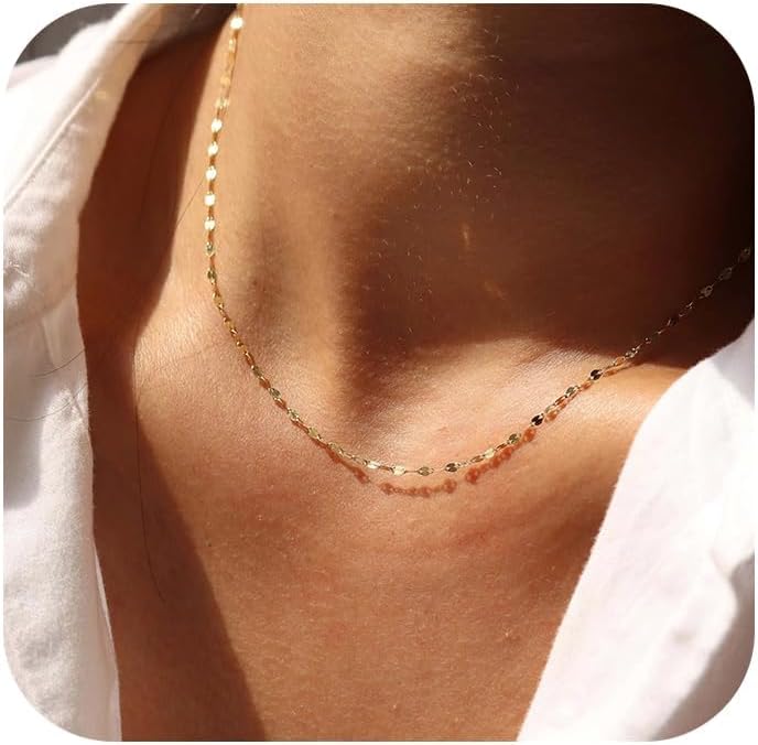 Detalle de ZHESHY Gold Silber 925 Kette Damen 40cm
