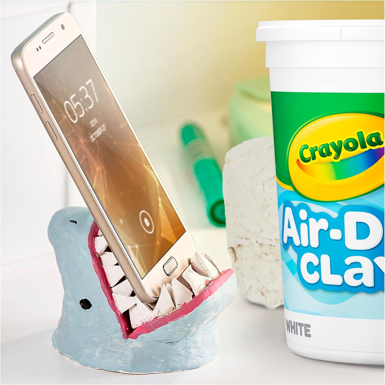 Detalle de Crayola Air Dry Clay (5lbs) – Natural White Bulk Modeling Clay for Classroom Projects