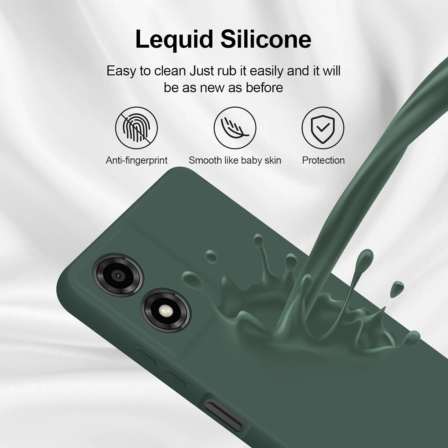 Detalle 2 de GiiYoon Case for Motorola E14, shockproof silicone