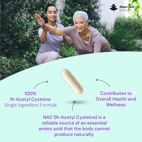 Detalle de NAC N-Acetyl-Cysteine 600mg Capsules by New Leaf Products – 180 capsules