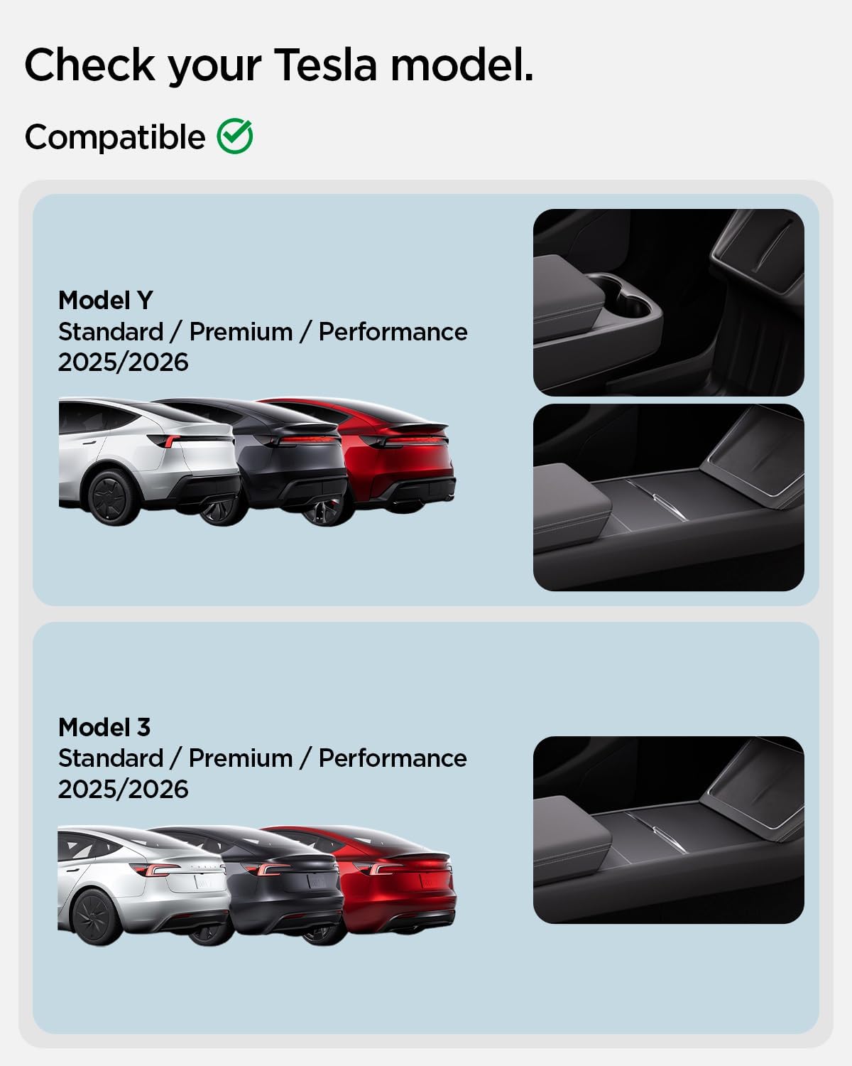 Thumbnail 1 de Spigen copertura per console centrale con bracciolo in TPE antiscivolo per Tesla Model Y 2025 / Model 3 Highland 2024-2025 (nera)