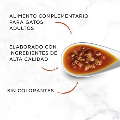 Detalle de Gourmet Soup Royale con Salmón 30 Sobres x 45 g de Purina: complemento húmedo para gatos adultos