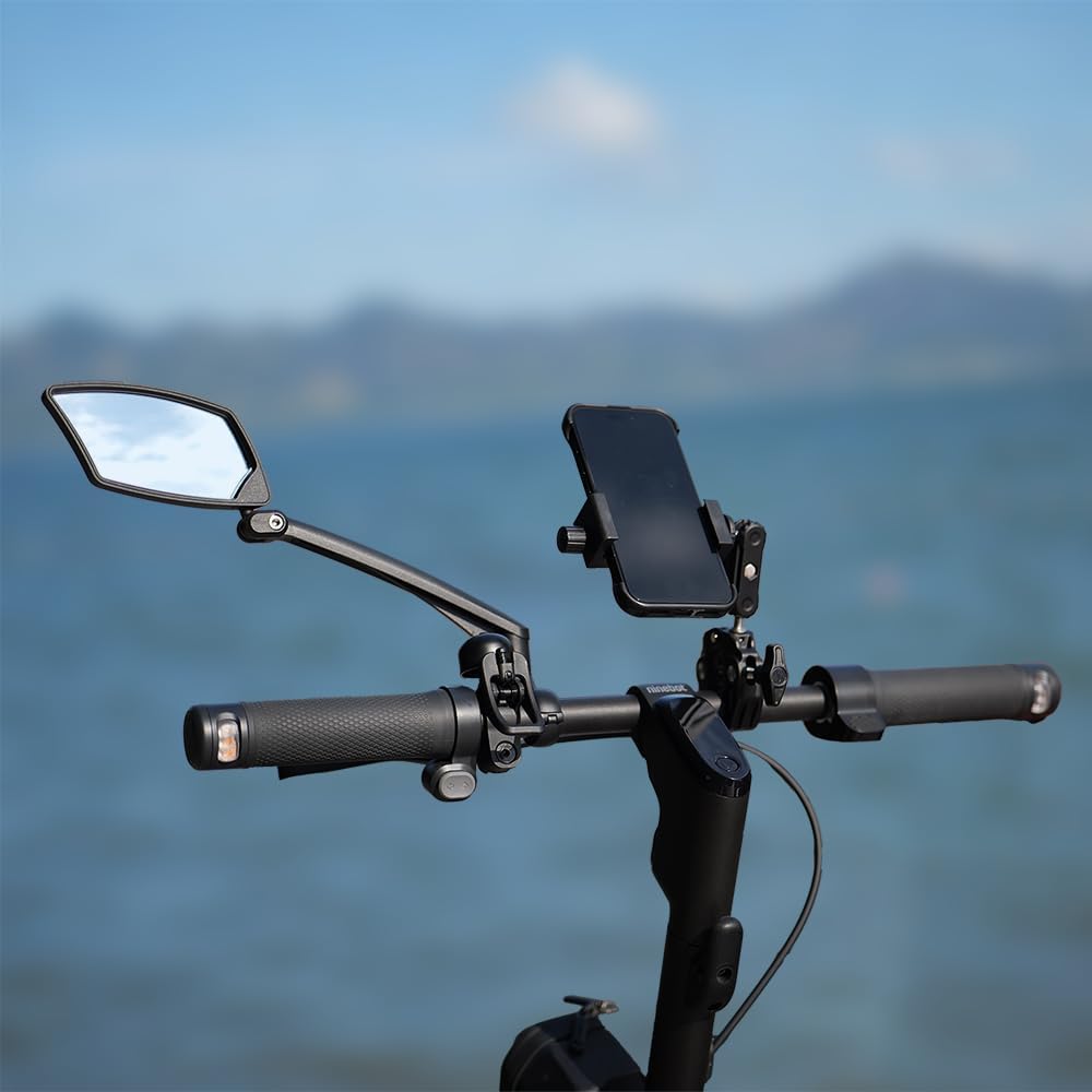 Thumbnail 4 de BriskMore Handlebar Bike Mirror — Crystal Clear HD Glass, 360° Adjustable & Foldable, Left-Side Universal Fit