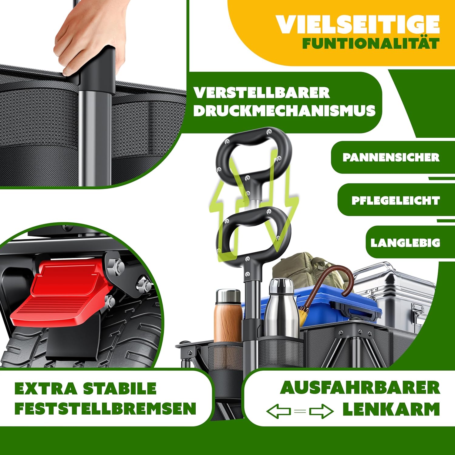 Thumbnail 4 de KESSER® Carro de mano GTR9000 🛒 - Resistente, plegable y con accesorios