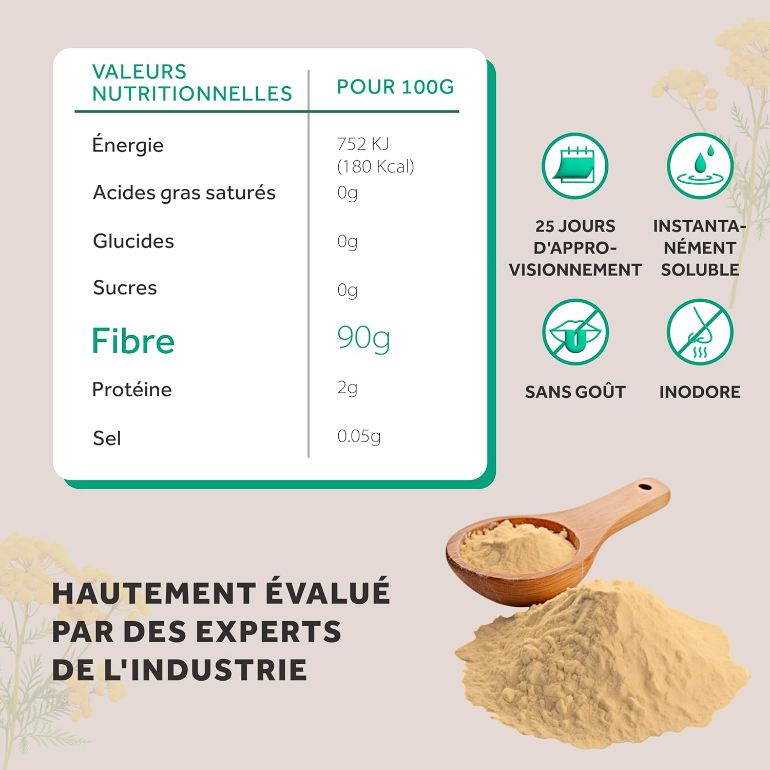 Thumbnail 4 de Gomme arabique bio en poudre - Poudre de fibre alimentaire de gomme d'acacia (150 g), vegan et keto