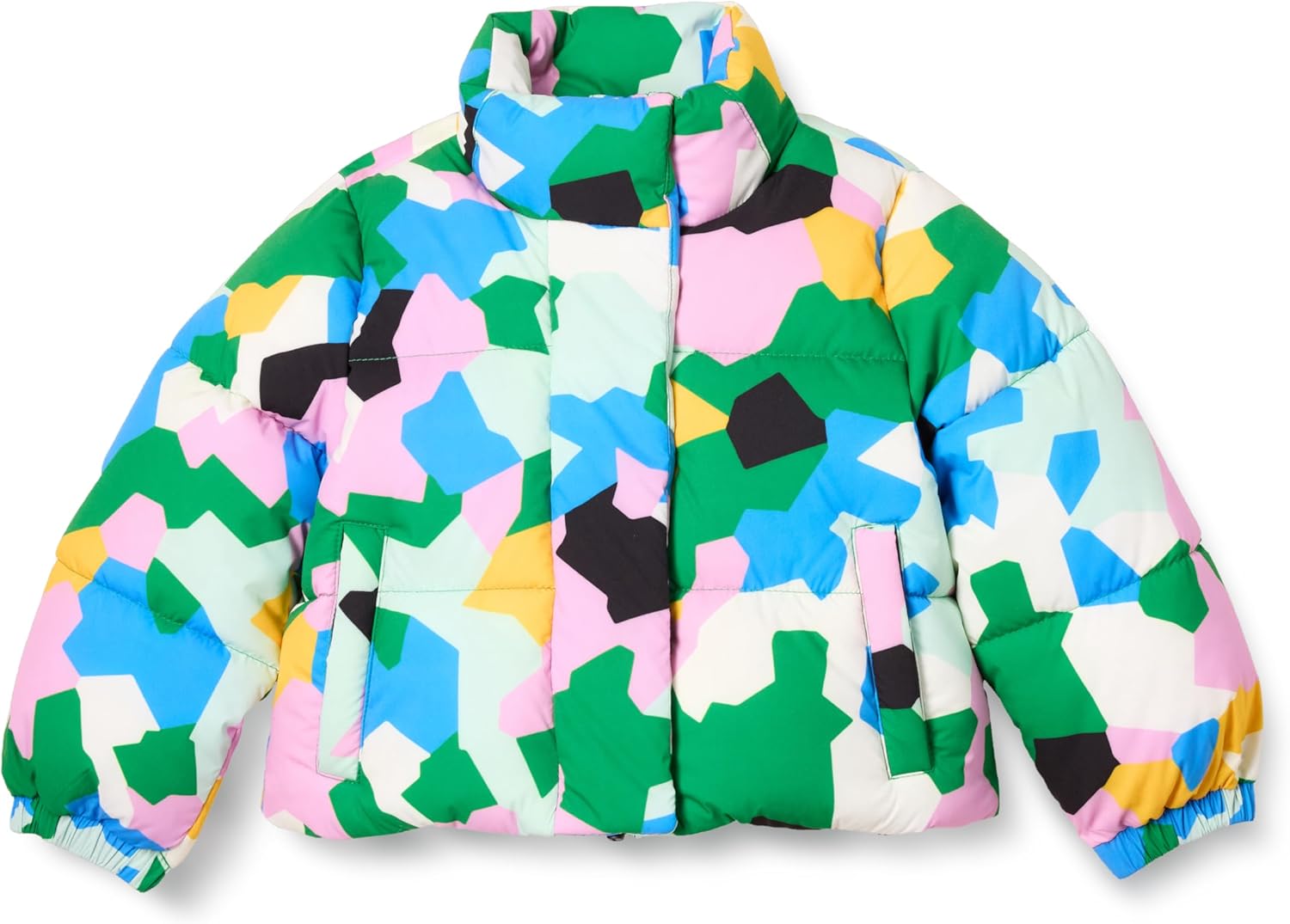 Detalle de Amazon Essentials girls and toddlers' cropped full-zip puffer jacket (quilted matte or sherpa fleece)