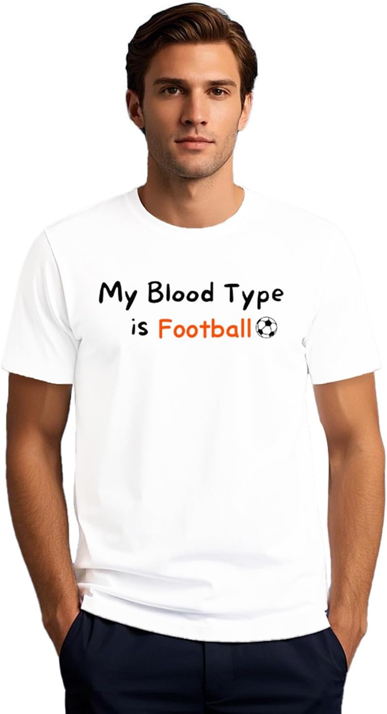 Thumbnail 6 de SUWATOIN Football Shirt for Men: My Blood Type is Football – Comfortable, Breathable Tee