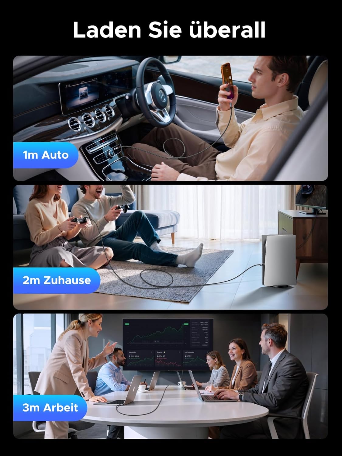 Thumbnail 4 de UGREEN 240W USB-C Kabel mit Display 2 m