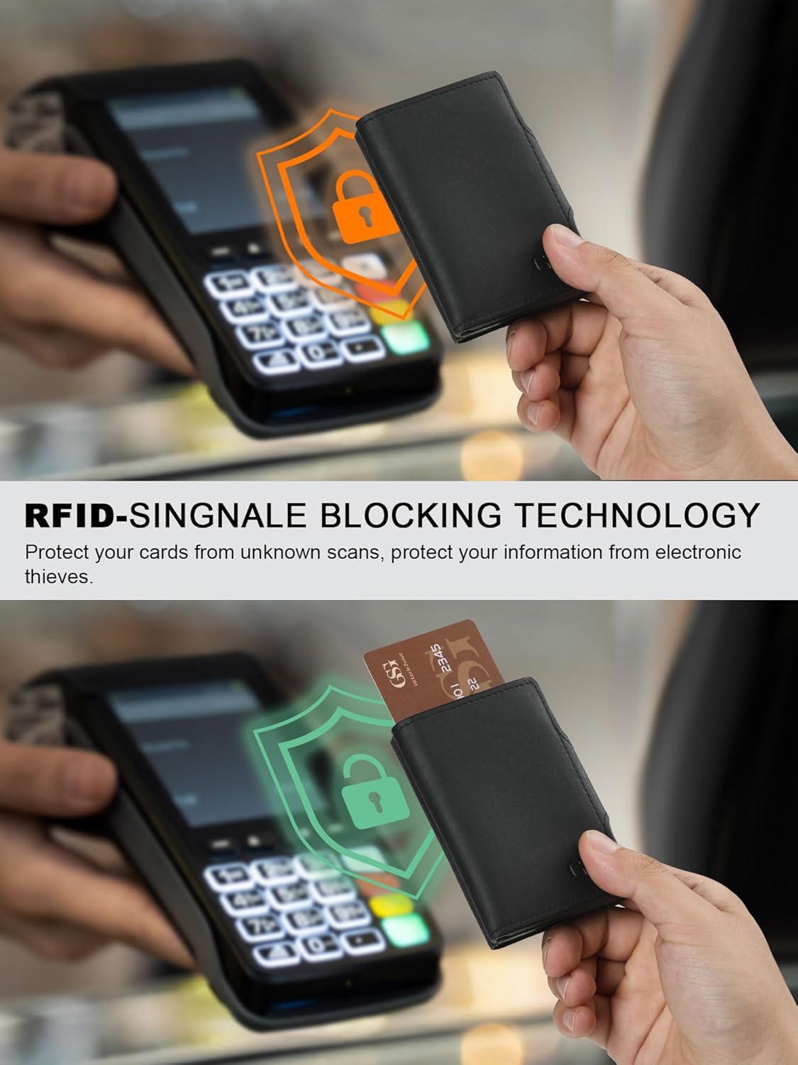 Thumbnail 4 de GSG SINCE 1998 Men's Leather Wallet with RFID Blocking Pop Up Card Holder