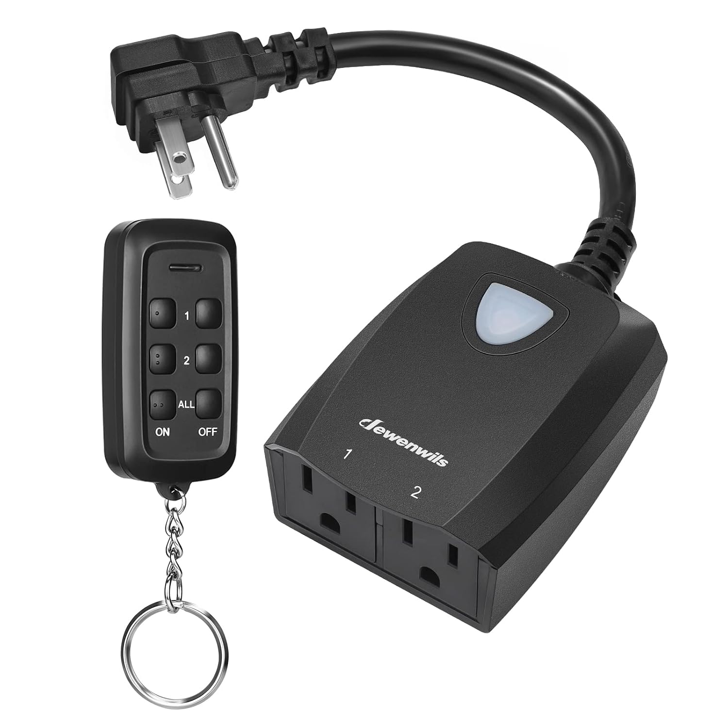 Detalle de DEWENWILS OR 102.HRFR02C Remote Control Outlet, Dual Control, 15A, IP65
