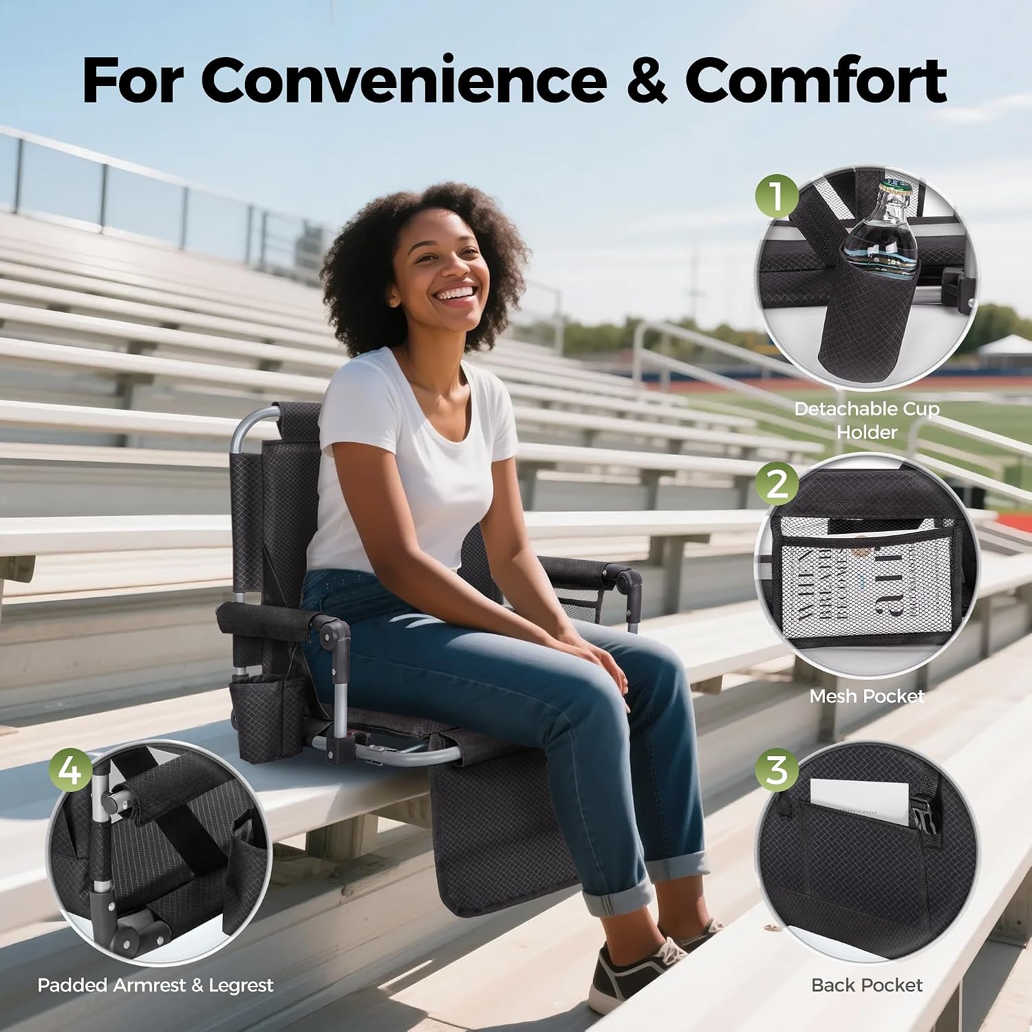 Thumbnail 6 de ALPHA CAMP Stadium Seats with Armrests 2-Pack