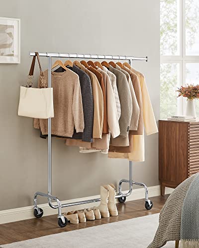 Thumbnail 7 de SONGMICS HSR11S Porte-vêtements avec roulettes – Tringle extensible, 130 kg, acier chromé
