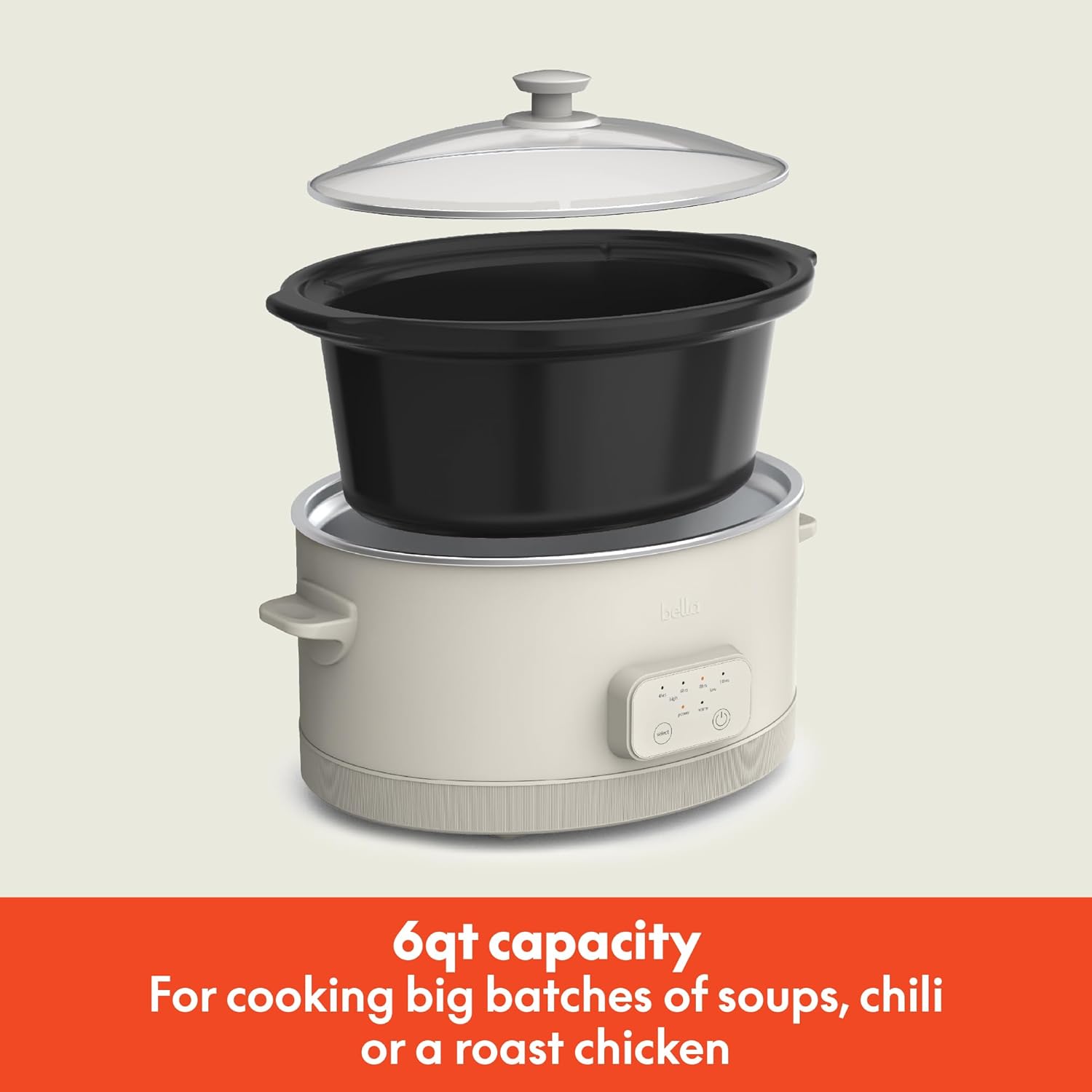 Thumbnail 1 de Bella 6.0 Qt Programmable Slow Cooker with Ceramic Nonstick Coating