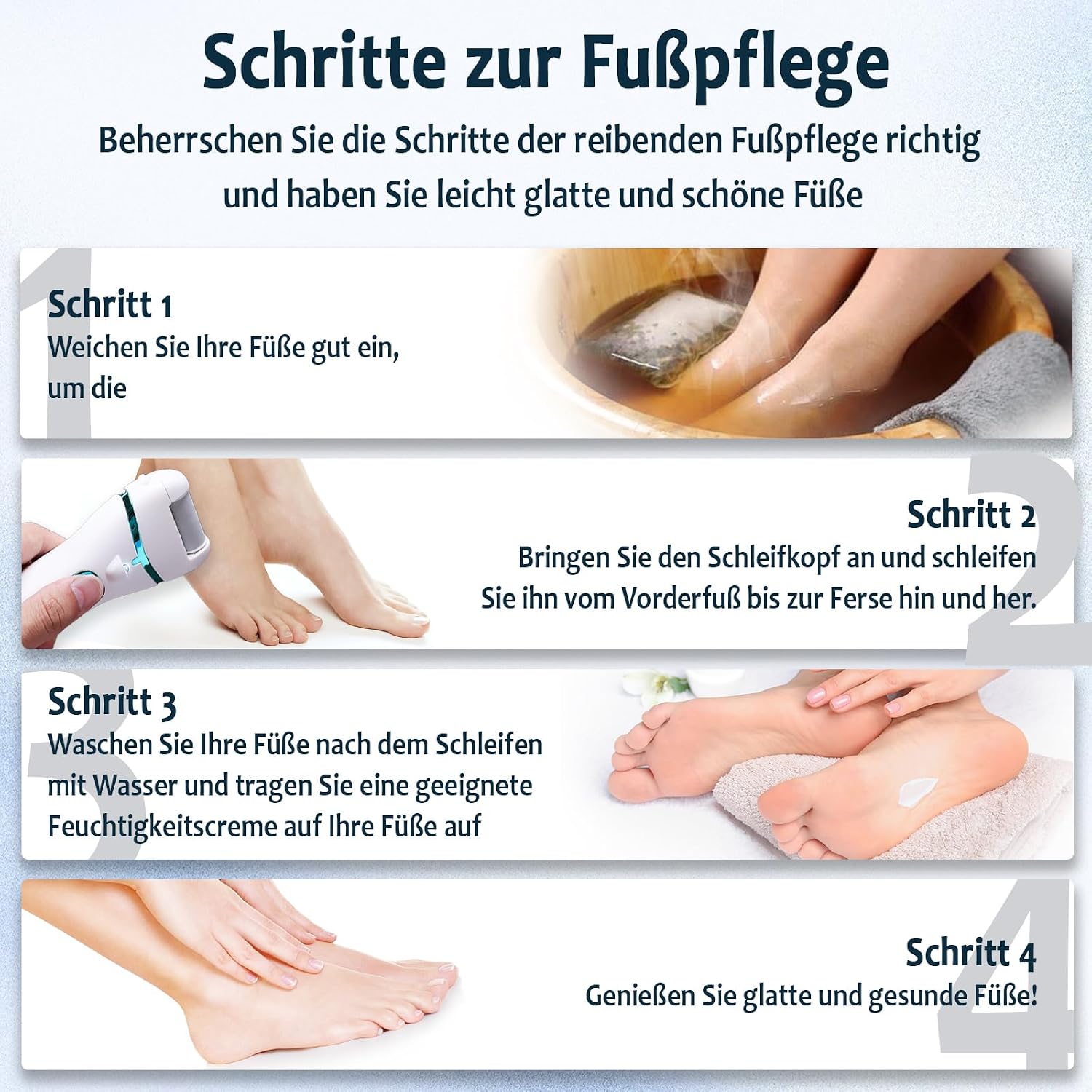 Detalle de Rapeuse Piedi Elettrici 16 in 1: kit professionale per pedicure con 3 rotoli, ricaricabile e impermeabile