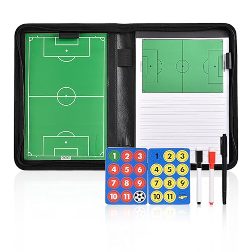 Detalle de Miershanwell Fußball-Trainermappe mit 24 Magneten, 3 Stiften und Strategiekarten