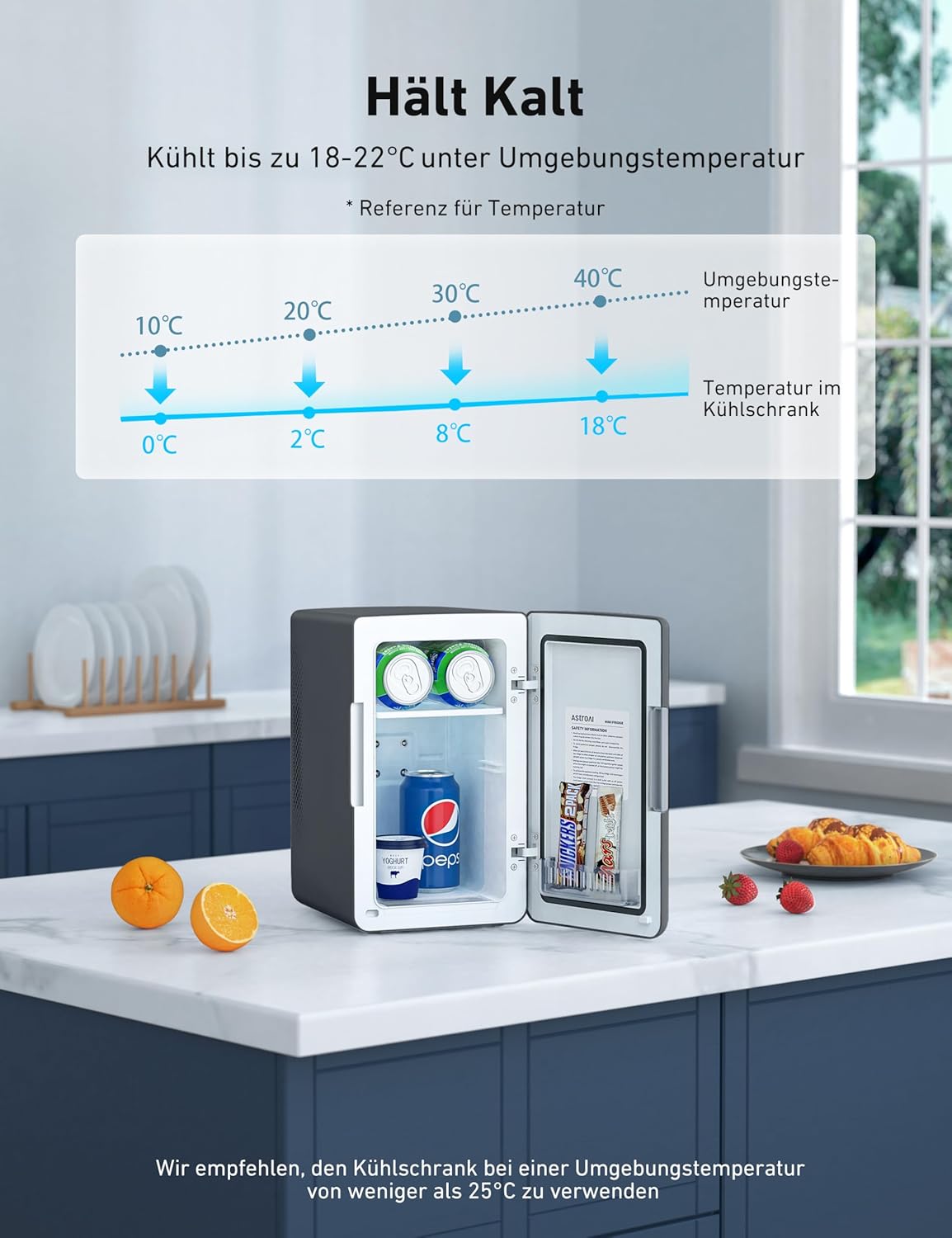 Thumbnail 2 de AstroAI Mini Kühlschrank 6 Liter mit 2 in 1