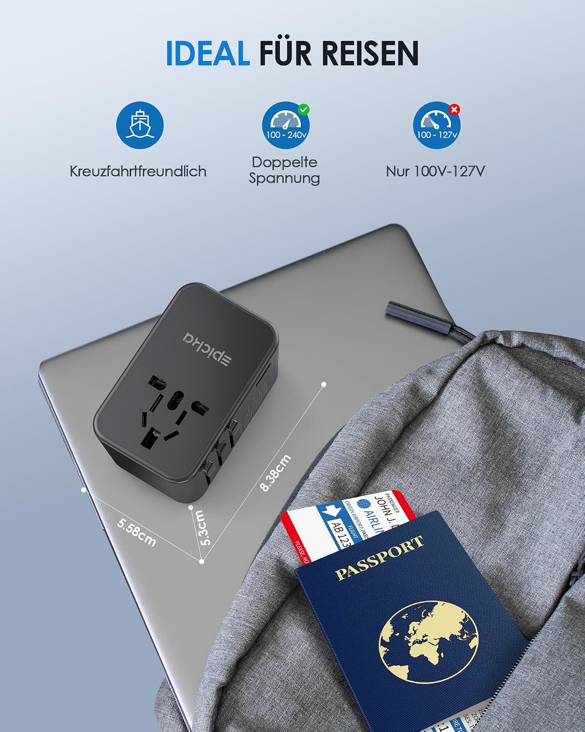 Thumbnail 4 de EPICKA Reiseadapter Weltweit TA-105 Max