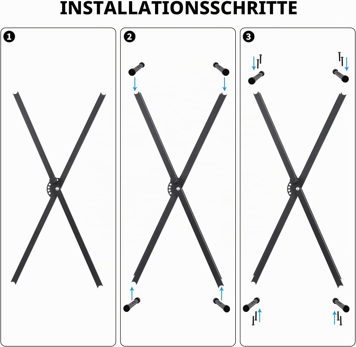 Detalle de Dgddhjt Keyboardständer für E-Pianos – Doppel-X Stativ, verstellbar 30–97 cm, max. 90 kg, mit Verriegelungsriemen und Schnellspannmechanismus